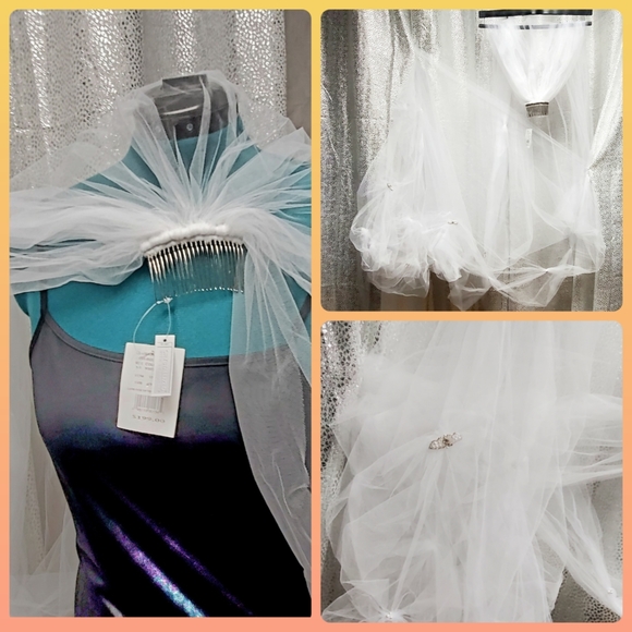 Cathedral Bridal Veils With Swarvoski Crystallized Sequins - Picture 2 of 16